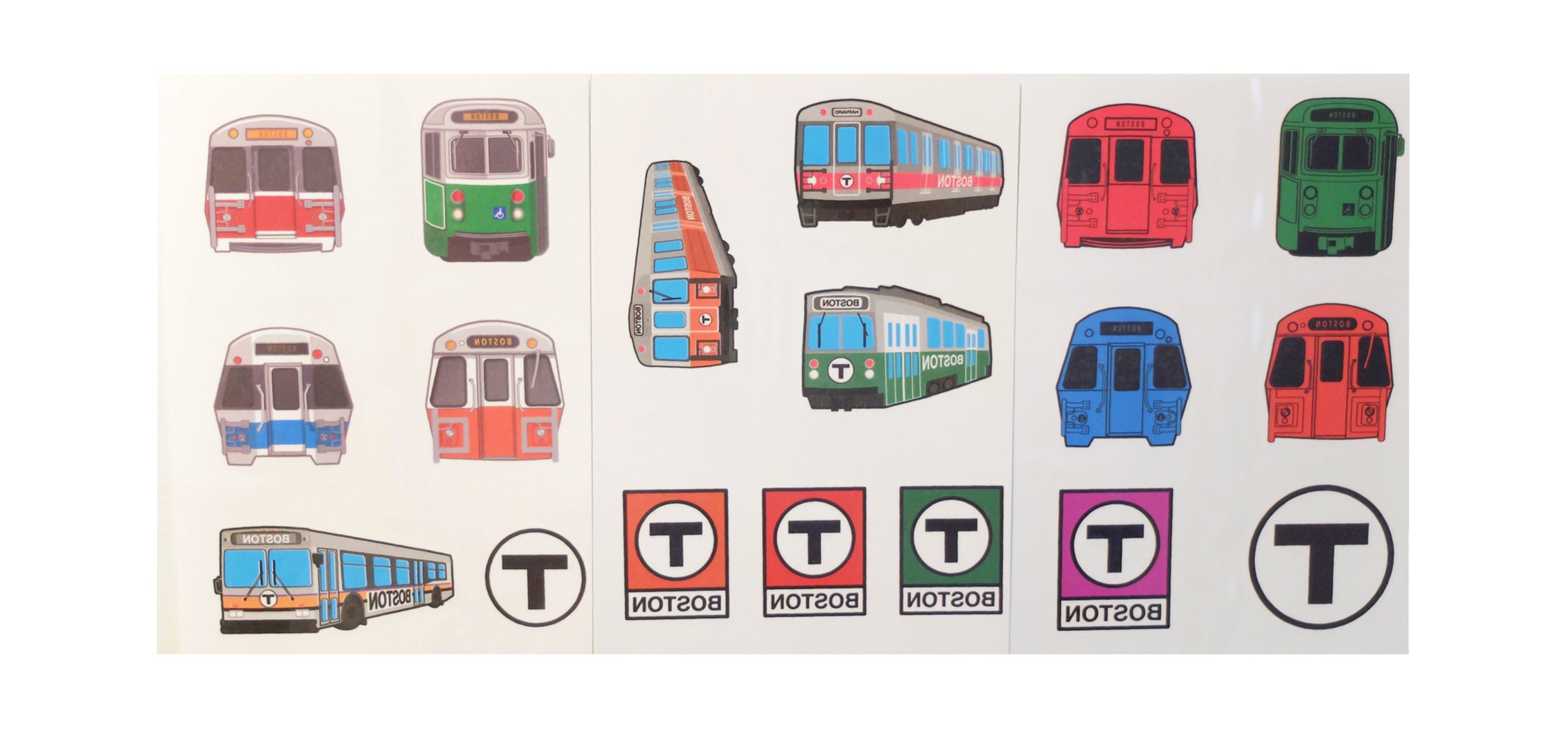 3 Pages Boston MBTA Train and Logo Tattoos